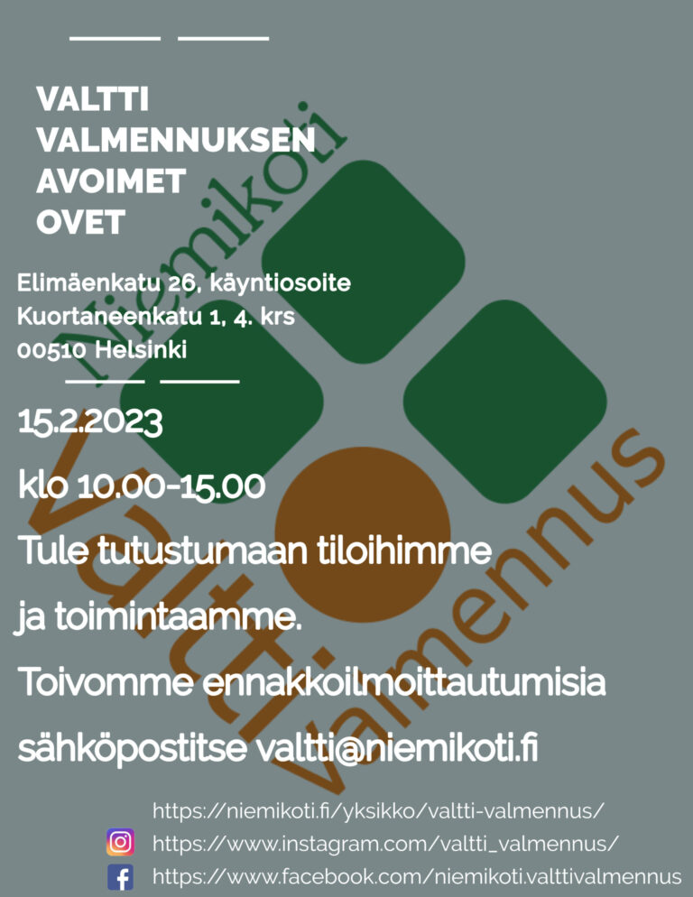 Valtti Valmennuksessa avoimet ovet 15.2.2023