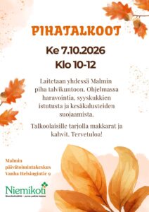 Pihatalkoot 7.10.2026
