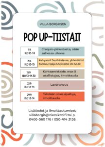 Villa Borgiksen Pop up-tiistait