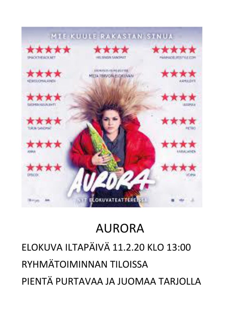 Tervetuloa elokuva iltapäivään 11.2.20 klo 13:00 Haagan toimintatalon ryhmähuone…