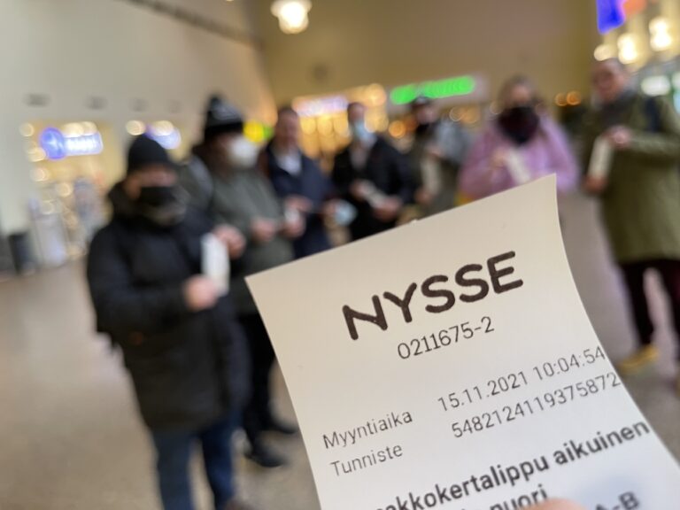 Tampereen raitiovaunun Nysse-lippu